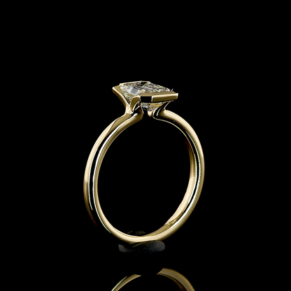 1.23 CT Emerald Lab Grown Diamond Solitaire Ring Sz. 5.5 (E Color)