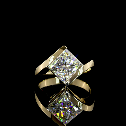 3.51 CT Princess Lab Grown Diamond Solitaire Ring Sz. 6.5 (F Color and VS1 Clarity)