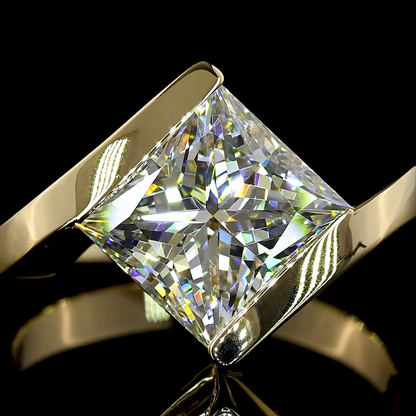 3.51 CT Princess Lab Grown Diamond Solitaire Ring Sz. 6.5 (F Color and VS1 Clarity)