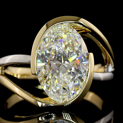 3.57 CT Oval Lab Grown Diamond Solitaire Ring Sz. 6.5 (F Color and VS1 Clarity)