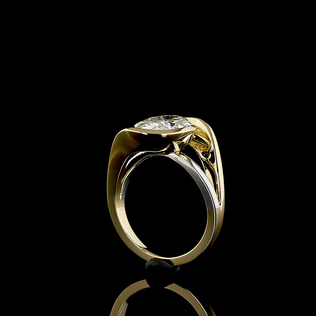 3.57 CT Oval Lab Grown Diamond Solitaire Ring Sz. 6.5 (F Color and VS1 Clarity)