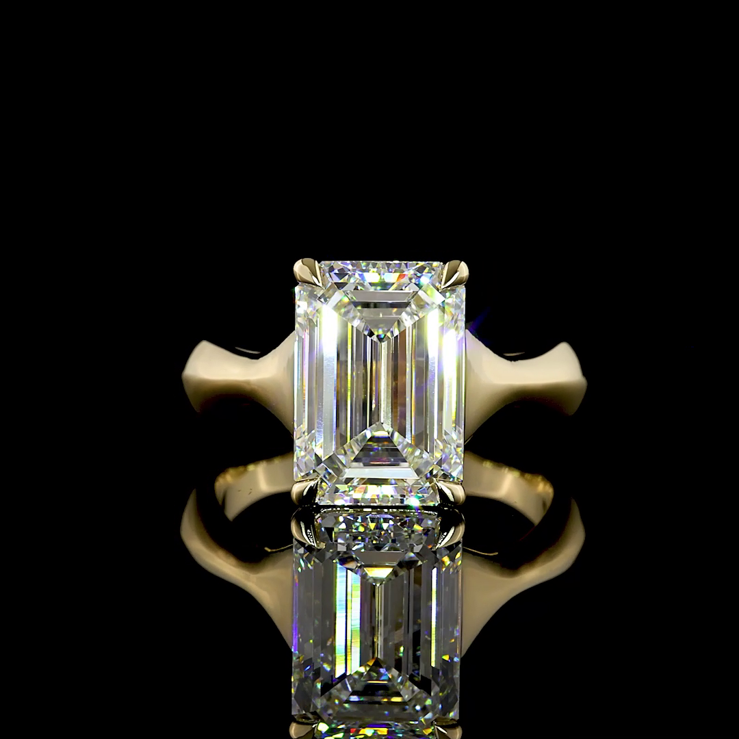 5.00 CT Emerald Lab Grown Diamond Solitaire Ring Sz. 6.5 (E Color and VS1 Clarity)