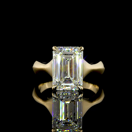 5.00 CT Emerald Lab Grown Diamond Solitaire Ring Sz. 6.5 (E Color and VS1 Clarity)
