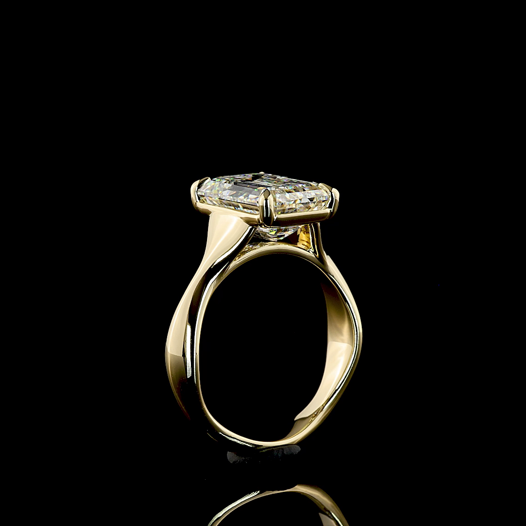 5.00 CT Emerald Lab Grown Diamond Solitaire Ring Sz. 6.5 (E Color and VS1 Clarity)