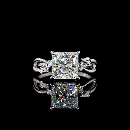3.06 CT Princess Lab Grown Diamond Solitaire Ring Sz. 6.5 (F Color and VS1 Clarity)