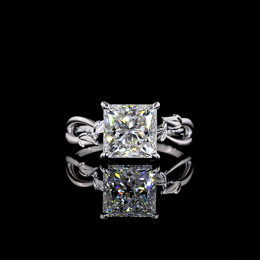 3.06 CT Princess Lab Grown Diamond Solitaire Ring Sz. 6.5 (F Color and VS1 Clarity)