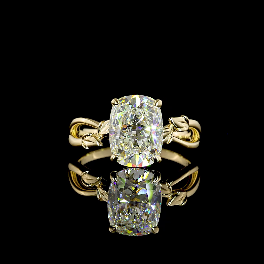 3.03 CT Cushion Brilliant Lab Grown Diamond Solitaire Ring Sz. 6.5 (F Color and VS1 Clarity)