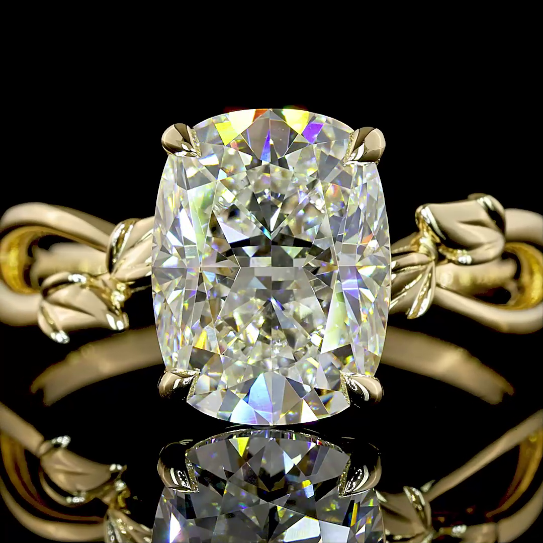 3.03 CT Cushion Brilliant Lab Grown Diamond Solitaire Ring Sz. 6.5 (F Color and VS1 Clarity)