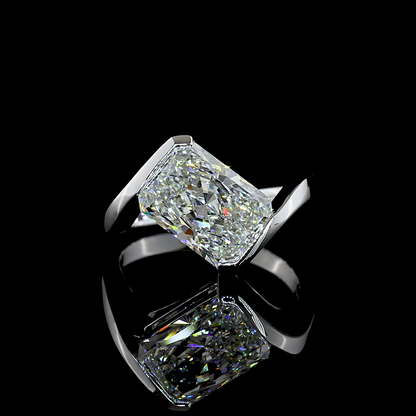 3.57 CT Radiant Lab Diamond Solitaire Ring (F Color and VS1 Clarity)