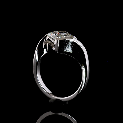 3.57 CT Radiant Lab Diamond Solitaire Ring (F Color and VS1 Clarity)