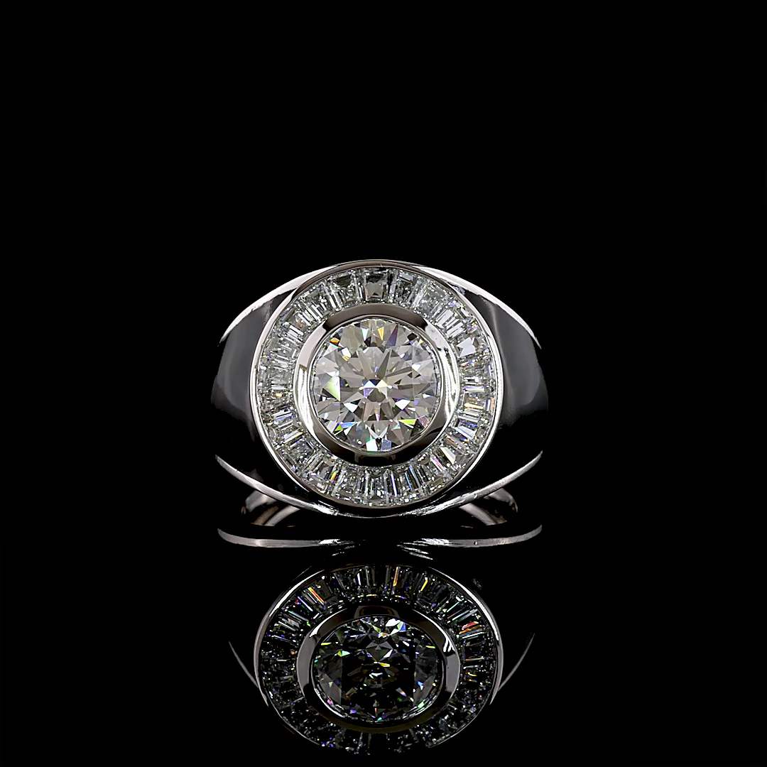 3.15 CTTW Round Lab Grown Diamond 55 Ring Sz. 6.5 (D Color and VVS2 Clarity)
