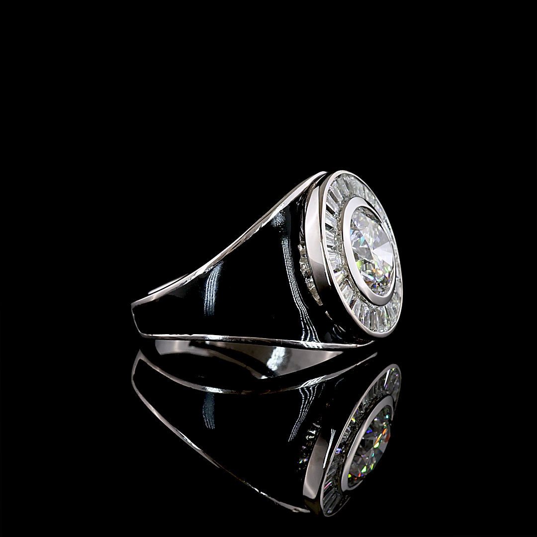 3.15 CTTW Round Lab Grown Diamond 55 Ring Sz. 6.5 (D Color and VVS2 Clarity)