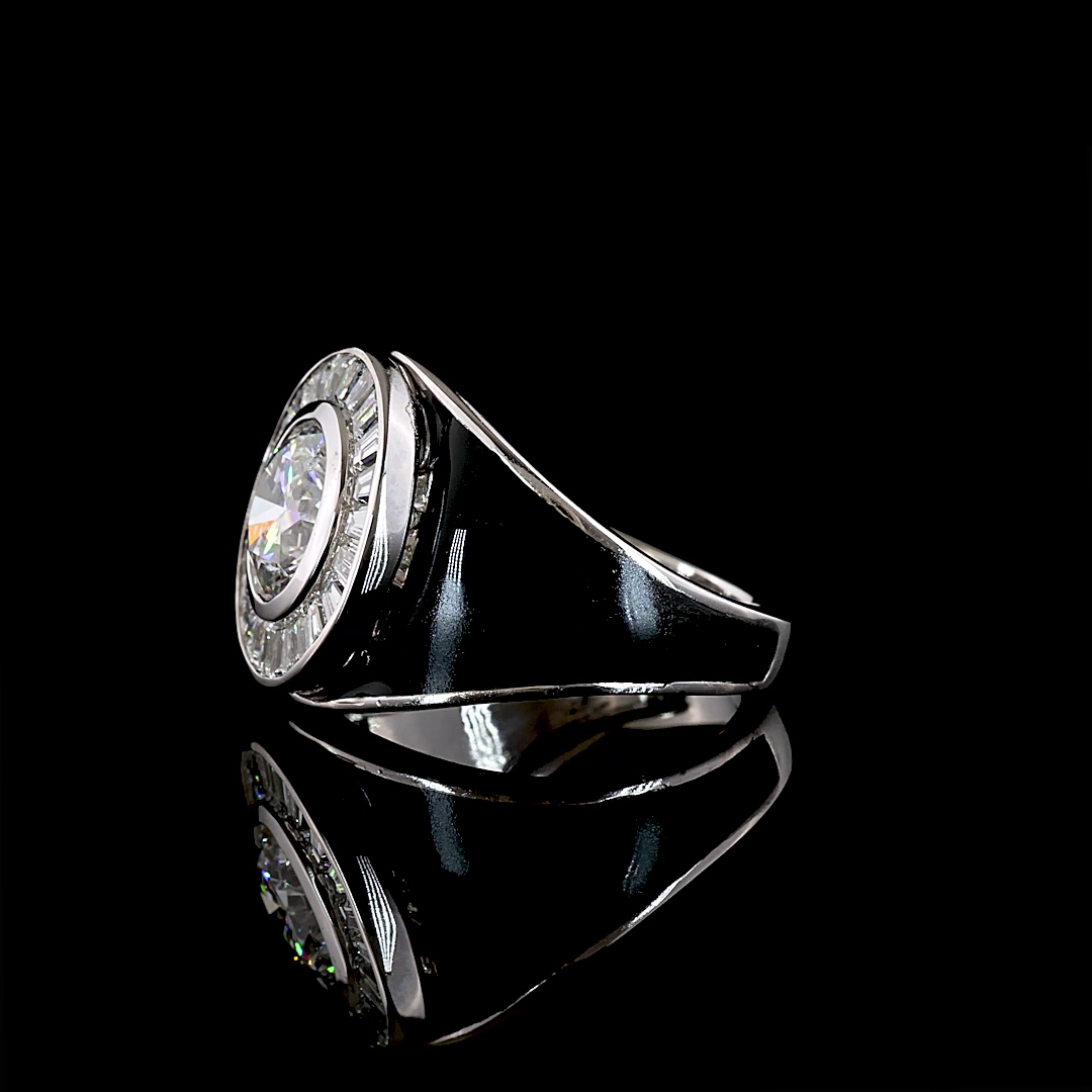 3.15 CTTW Round Lab Grown Diamond 55 Ring Sz. 6.5 (D Color and VVS2 Clarity)
