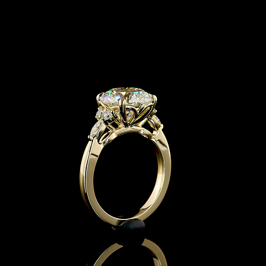 3.57 CTTW Round Lab Grown Diamond Special Ring Sz. 5 (F Color and VS1 Clarity)