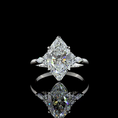 3.47 CTTW Marquise Lab Grown Diamond Special Ring Sz. 7 (F Color and VS1 Clarity)