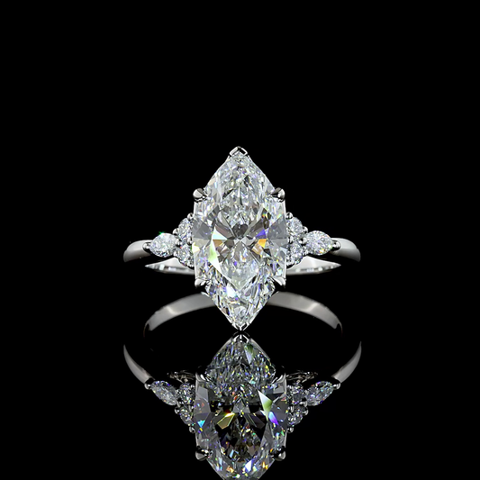 3.47 CTTW Marquise Lab Grown Diamond Special Ring Sz. 7 (F Color and VS1 Clarity)