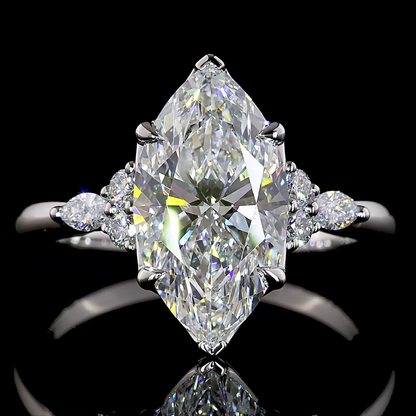 3.47 CTTW Marquise Lab Grown Diamond Special Ring Sz. 7 (F Color and VS1 Clarity)