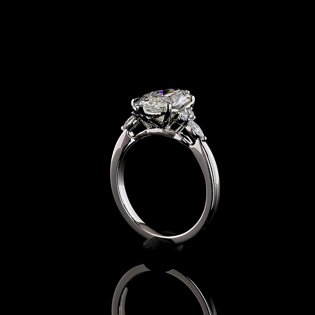 3.47 CTTW Marquise Lab Grown Diamond Special Ring Sz. 7 (F Color and VS1 Clarity)