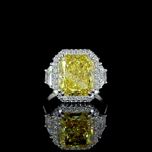 10.58 CTTW Radiant Lab Grown Diamond Special Ring Sz. 6.5 (FV.YL Color and VS2 Clarity)