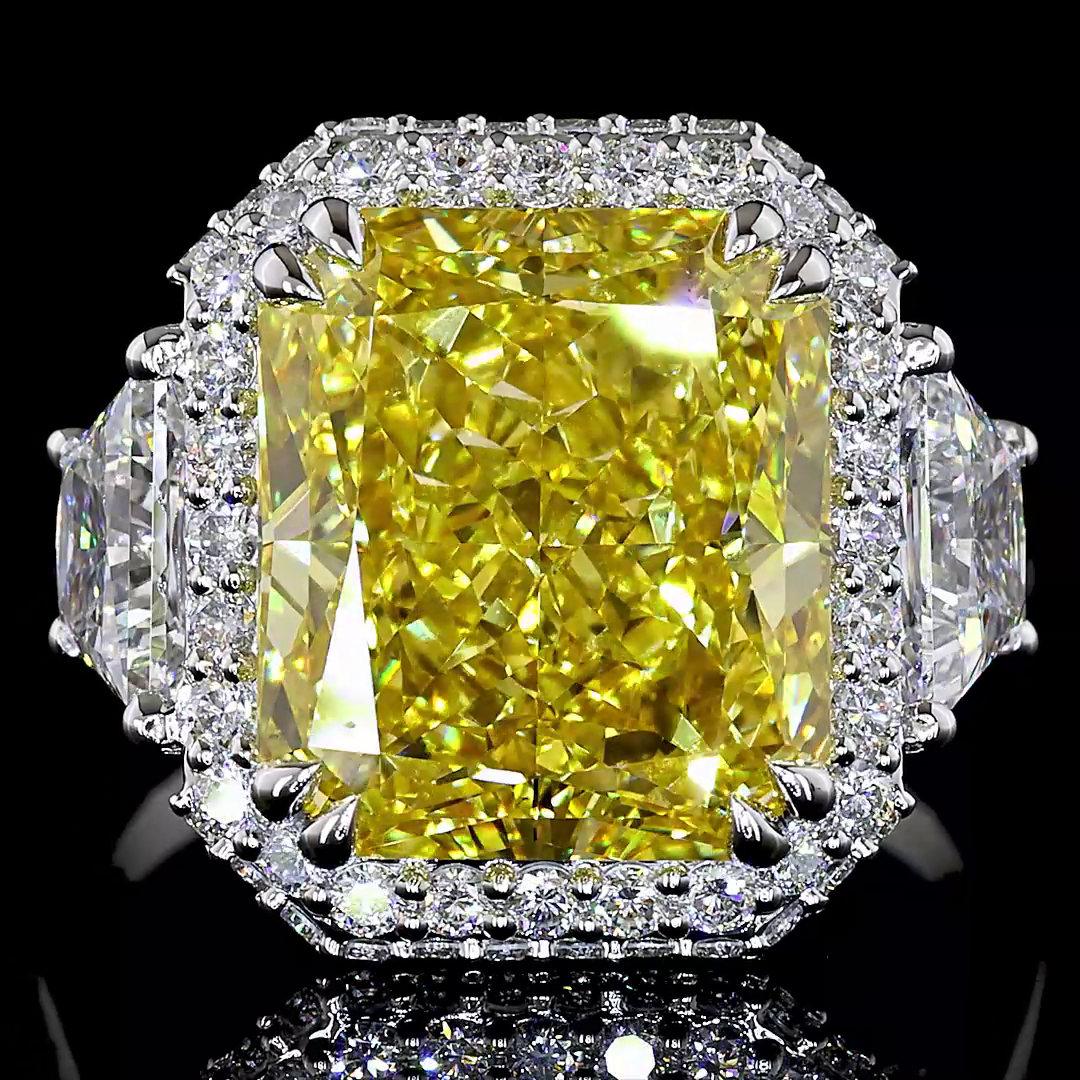 10.58 CTTW Radiant Lab Grown Diamond Special Ring Sz. 6.5 (FV.YL Color and VS2 Clarity)