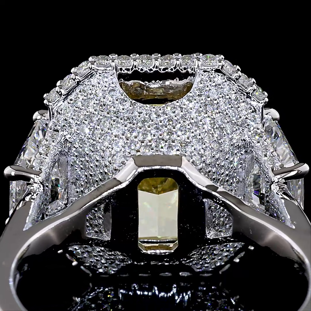 10.58 CTTW Radiant Lab Grown Diamond Special Ring Sz. 6.5 (FV.YL Color and VS2 Clarity)