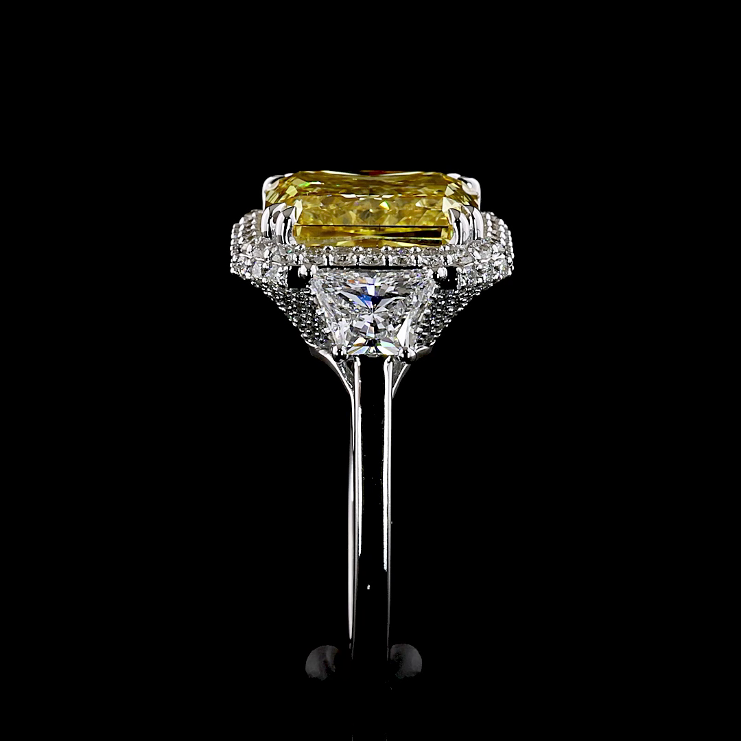 10.58 CTTW Radiant Lab Grown Diamond Special Ring Sz. 6.5 (FV.YL Color and VS2 Clarity)