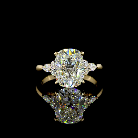 3.60 CTTW Cushion Brilliant Lab Grown Diamond Special Ring Sz. 5 (F Color and VS1 Clarity)