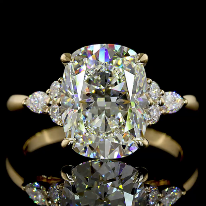3.60 CTTW Cushion Brilliant Lab Grown Diamond Special Ring Sz. 5 (F Color and VS1 Clarity)