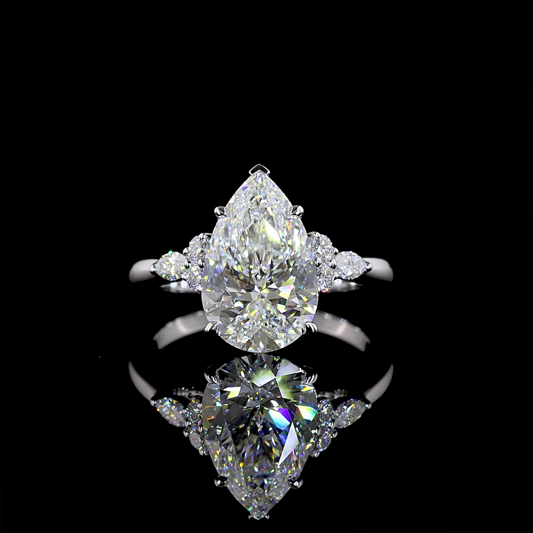 3.50 CTTW Pear Lab Grown Diamond Special Ring Sz. 6 (F Color and VS1 Clarity)