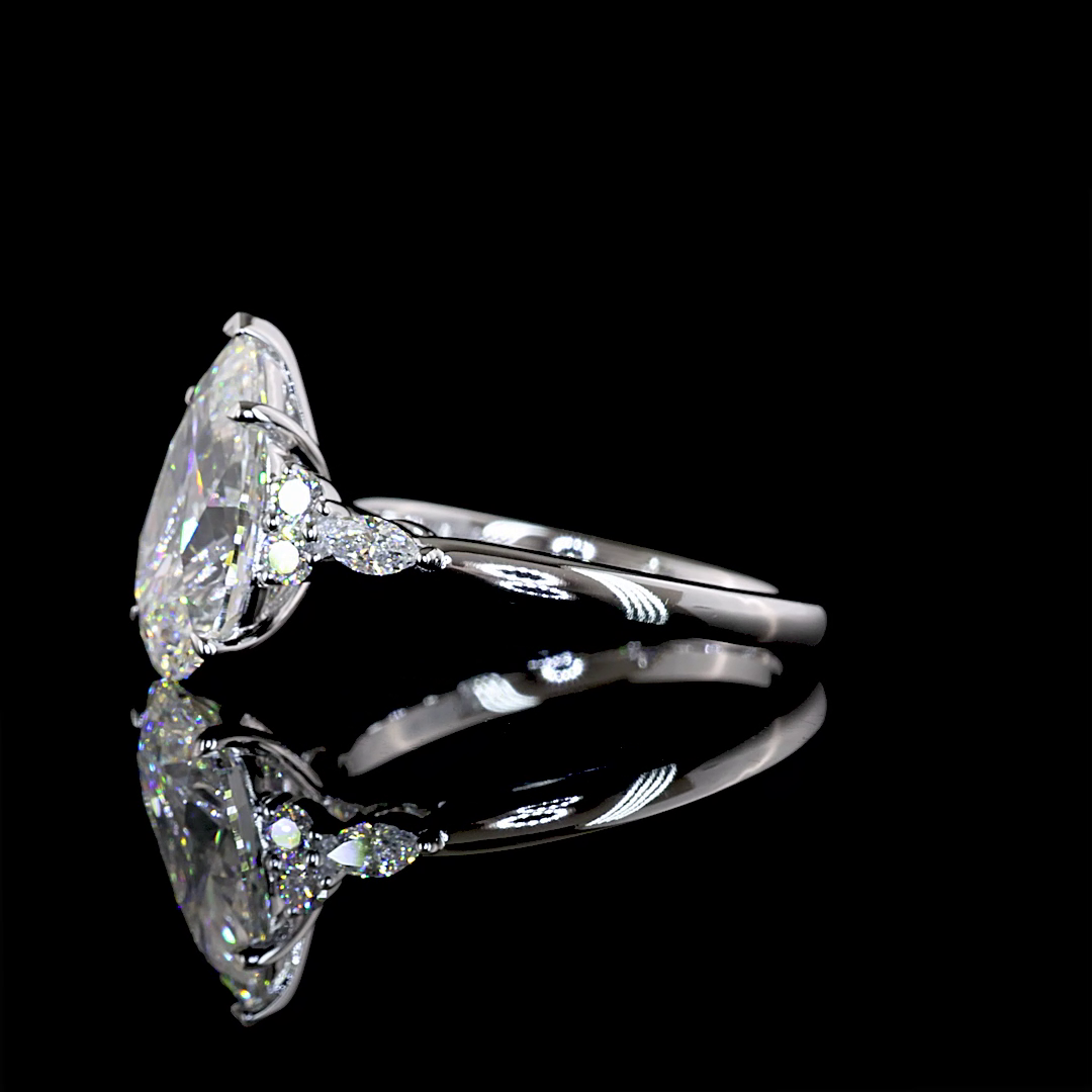 3.50 CTTW Pear Lab Grown Diamond Special Ring Sz. 6 (F Color and VS1 Clarity)