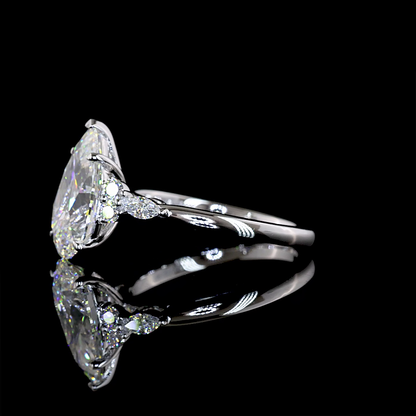 3.50 CTTW Pear Lab Grown Diamond Special Ring Sz. 6 (F Color and VS1 Clarity)