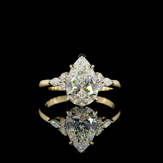 2.75 CTTW Pear Lab Grown Diamond Special Ring Sz. 7 (F Color and VVS2 Clarity)