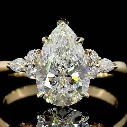 2.75 CTTW Pear Lab Grown Diamond Special Ring Sz. 7 (F Color and VVS2 Clarity)
