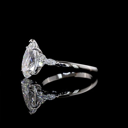 2.82 CTTW Pear Lab Grown Diamond Special Ring Sz. 6 (F Color and VS1 Clarity)