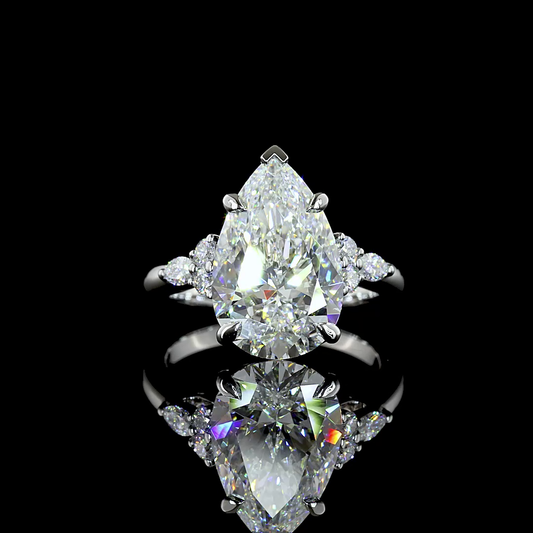 4.75 CTTW Pear Lab Grown Diamond Special Ring Sz. 5 (F Color and VS1 Clarity)