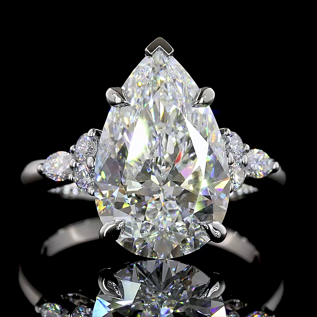 4.75 CTTW Pear Lab Grown Diamond Special Ring Sz. 5 (F Color and VS1 Clarity)