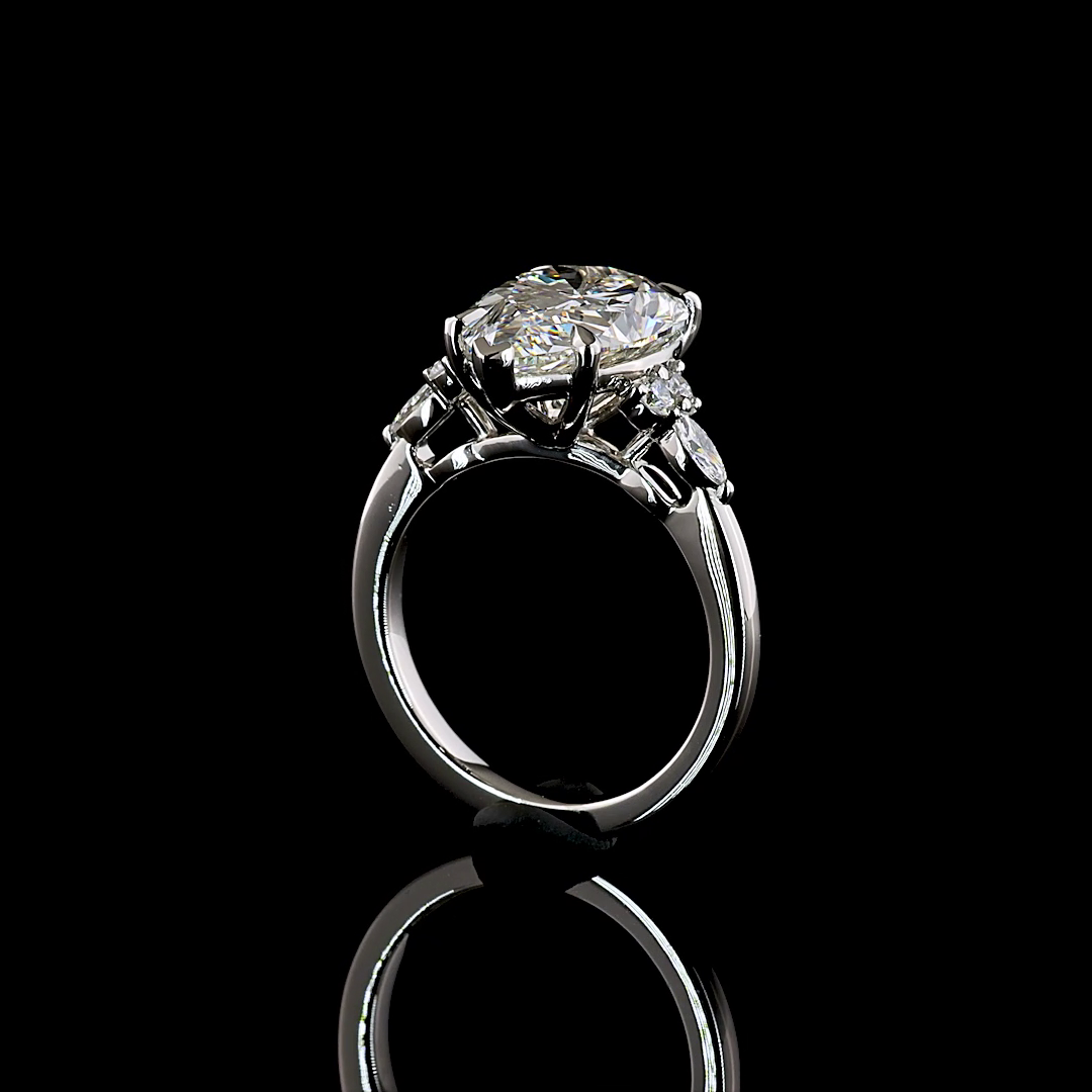 4.75 CTTW Pear Lab Grown Diamond Special Ring Sz. 5 (F Color and VS1 Clarity)
