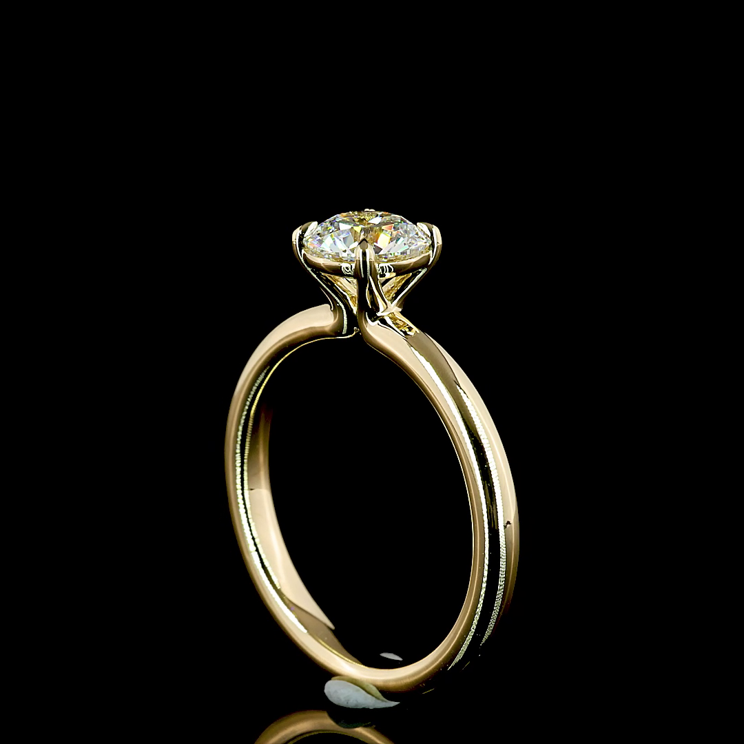 1.02 CT Round Lab Grown Diamond Solitaire Ring Sz. 6.5 (D Color and VS1 Clarity)