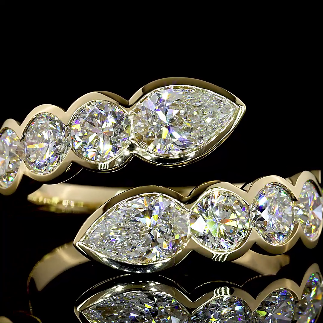 2.79 CTTW Pear Lab Diamond Special Ring (E Color and VS1 Clarity)
