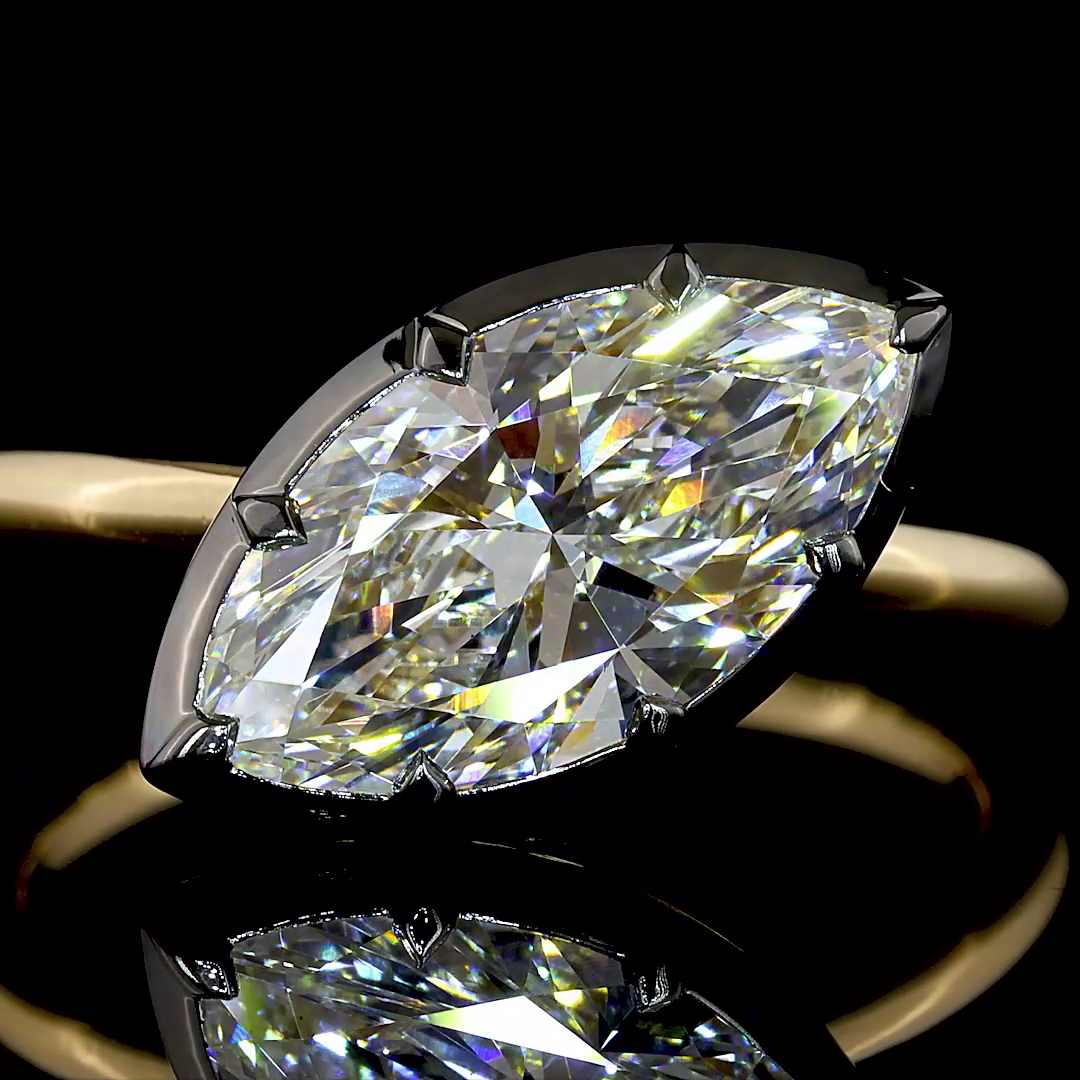 2.43 CT Marquise Lab Grown Diamond Solitaire Ring Sz. 6.5 (E Color and VS1 Clarity)