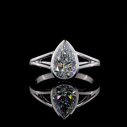1.55 CT Pear Lab Grown Diamond Solitaire Ring Sz. 6 (F Color and VVS2 Clarity)