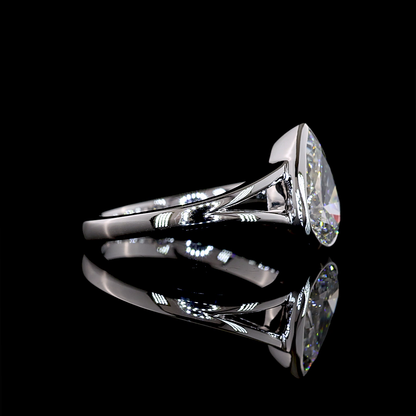 1.55 CT Pear Lab Grown Diamond Solitaire Ring Sz. 6 (F Color and VVS2 Clarity)
