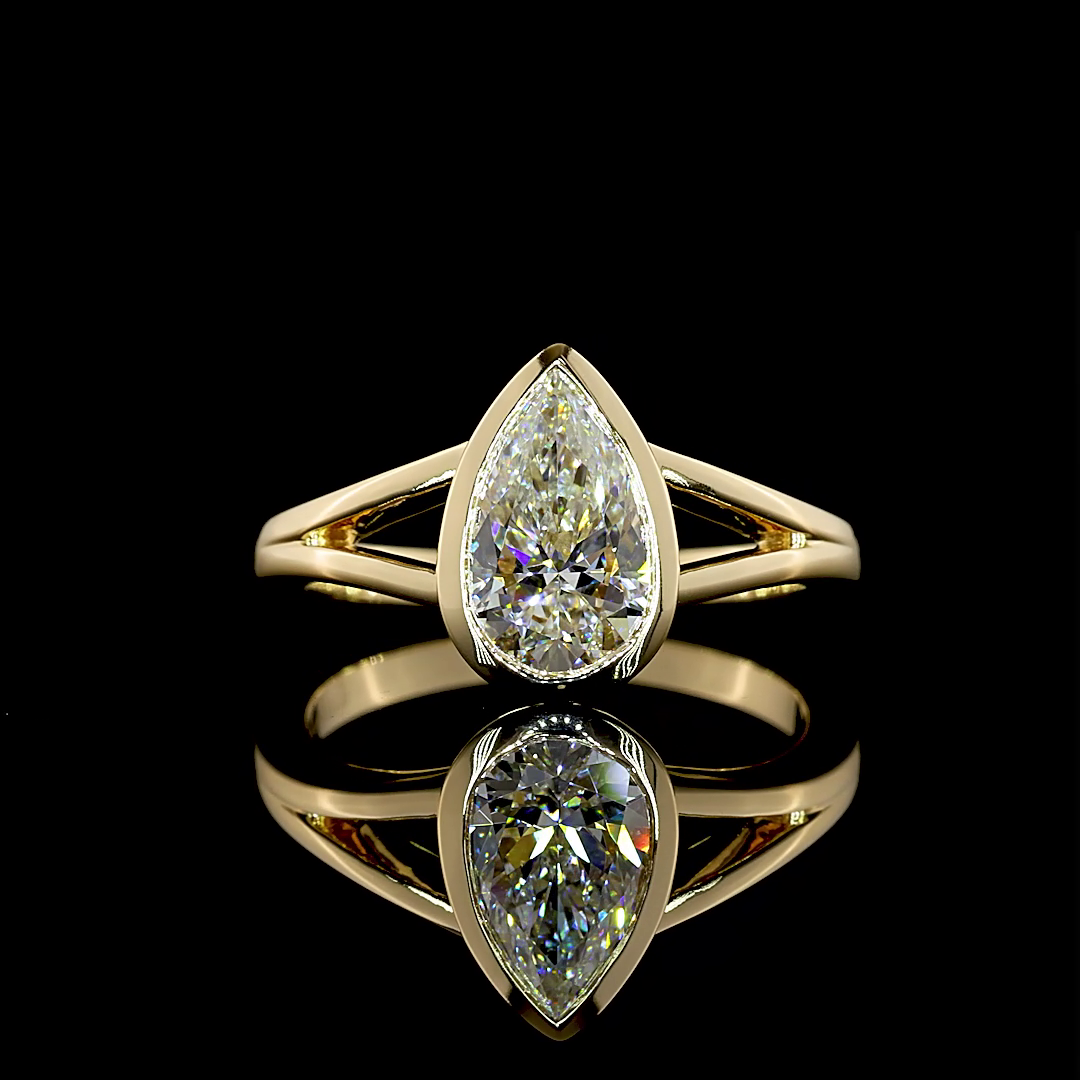 1.52 CT Pear Lab Grown Diamond Solitaire Ring Sz. 6 (F Color and VS1 Clarity)