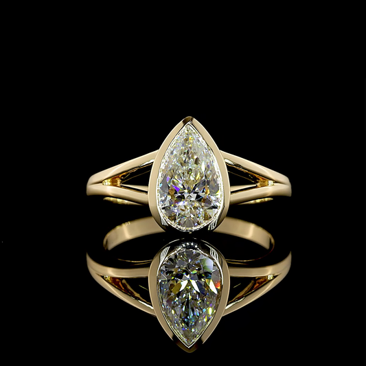 1.52 CT Pear Lab Grown Diamond Solitaire Ring Sz. 6 (F Color and VS1 Clarity)