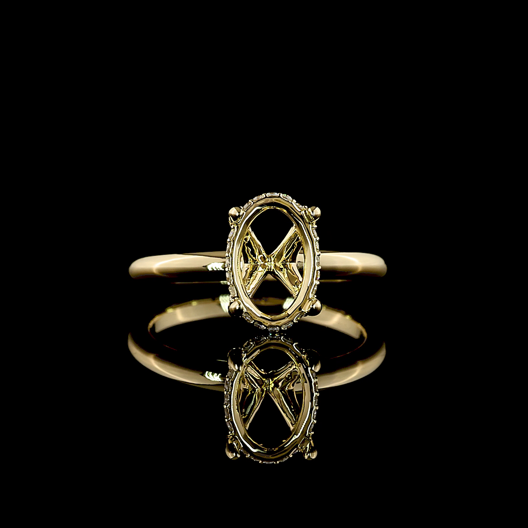 2.18 CTTW Oval Lab Grown Diamond Hidden Halo Ring Sz. 6.5 (E Color and VS1 Clarity)