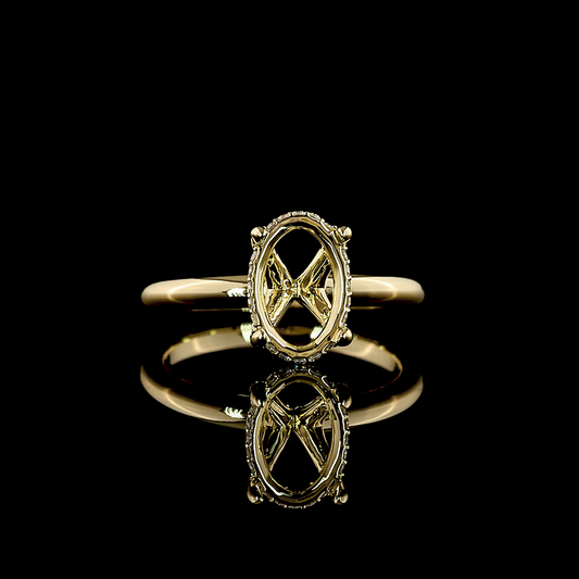 2.18 CTTW Oval Lab Grown Diamond Hidden Halo Ring Sz. 6.5 (E Color and VS1 Clarity)