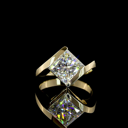 3.60 CT Princess Lab Grown Diamond Solitaire Ring Sz. 6.5 (F Color and VS1 Clarity)