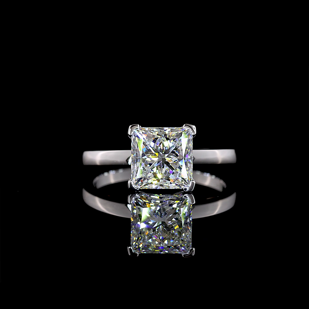 2.50 CT Princess Lab Grown Diamond Solitaire Ring Sz. 7 (F Color and VS1 Clarity)