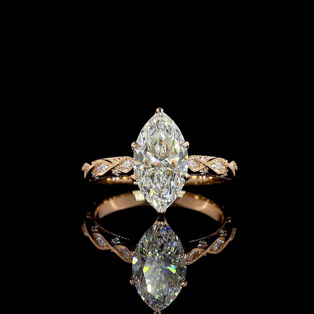2.25 CTTW Marquise Lab Grown Diamond Special Ring Sz. 6 (E Color and VVS2 Clarity)
