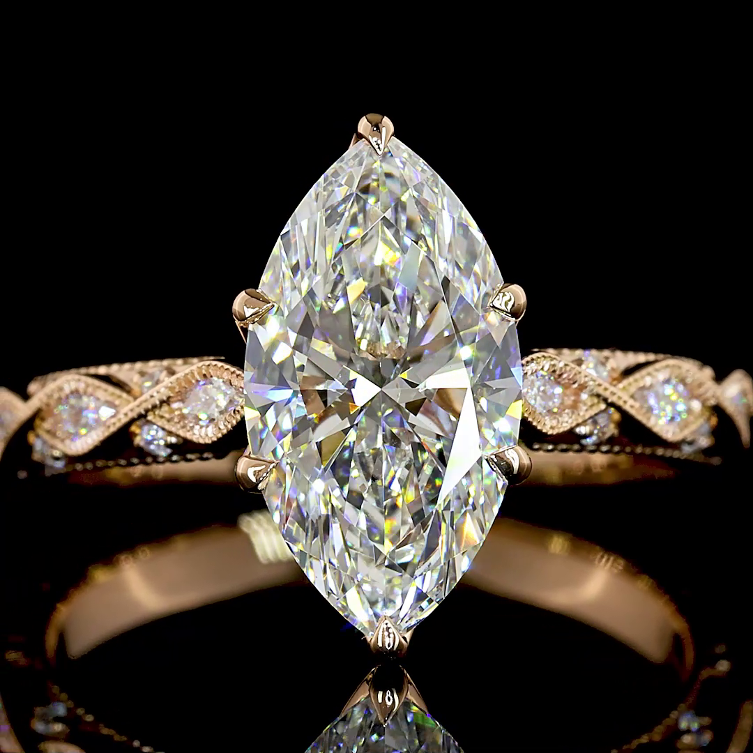 2.25 CTTW Marquise Lab Grown Diamond Special Ring Sz. 6 (E Color and VVS2 Clarity)